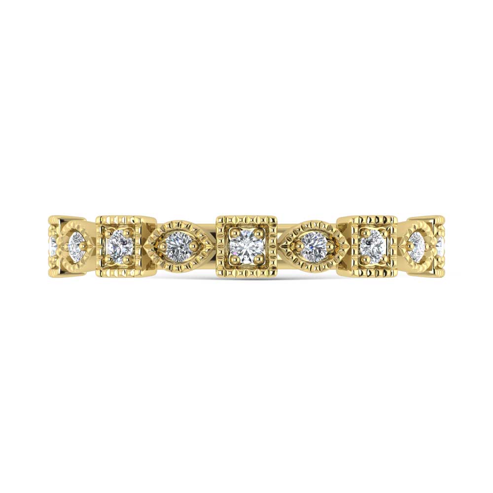 14K Yellow Gold Lab Grown Diamond 1/6 Ct.Tw. Stack Band