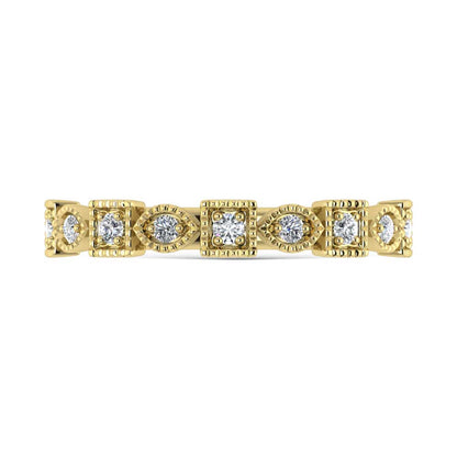 14K Yellow Gold Lab Grown Diamond 1/6 Ct.Tw. Stack Band