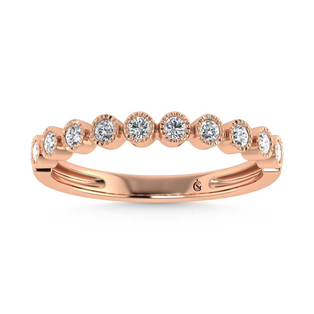 14K Rose Gold Lab Grown Diamond 1/6 Ct.Tw. Stack Band