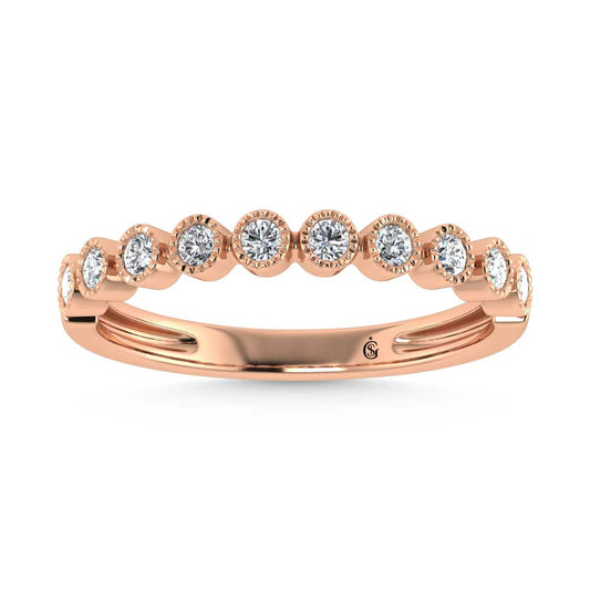 14K Rose Gold Lab Grown Diamond 1/6 Ct.Tw. Stack Band
