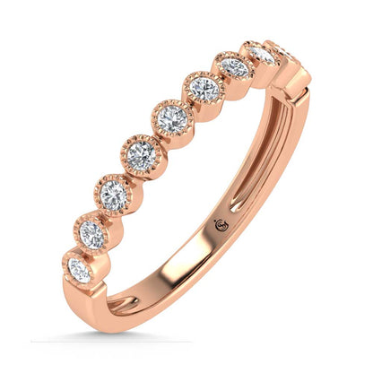 14K Rose Gold Lab Grown Diamond 1/6 Ct.Tw. Stack Band
