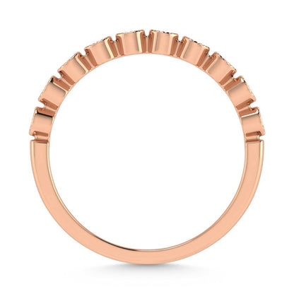 14K Rose Gold Lab Grown Diamond 1/6 Ct.Tw. Stack Band