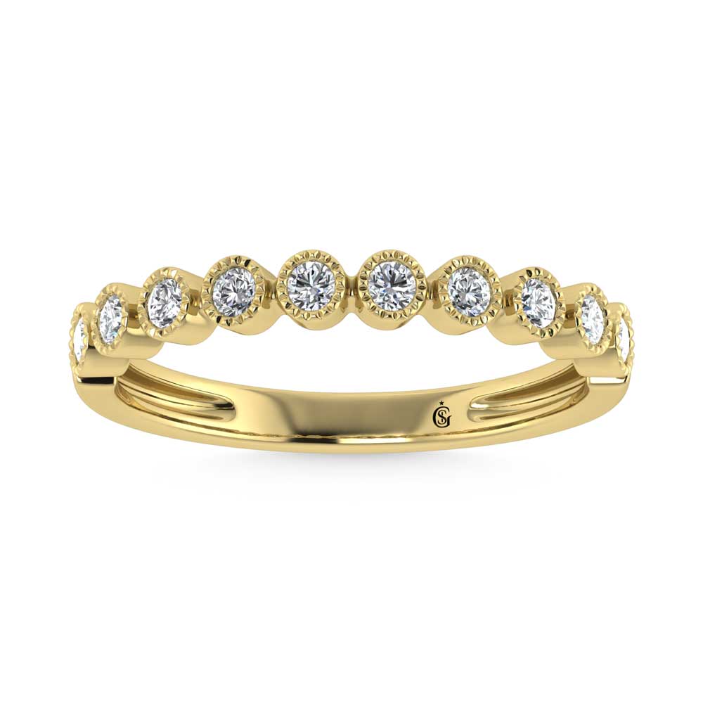 14K Yellow Gold Lab Grown Diamond 1/6 Ct.Tw. Stack Band