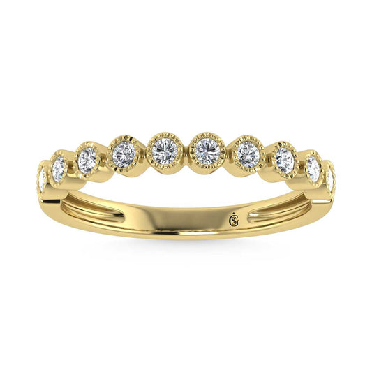 14K Yellow Gold Lab Grown Diamond 1/6 Ct.Tw. Stack Band