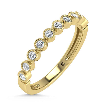 14K Yellow Gold Lab Grown Diamond 1/6 Ct.Tw. Stack Band