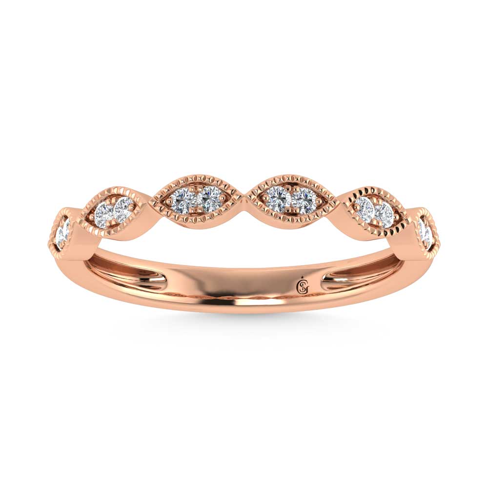 14K Rose Gold Lab Grown Diamond 1/6 Ct.Tw. Stack Band