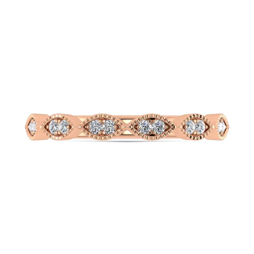 14K Rose Gold Lab Grown Diamond 1/6 Ct.Tw. Stack Band