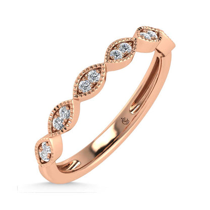 14K Rose Gold Lab Grown Diamond 1/6 Ct.Tw. Stack Band