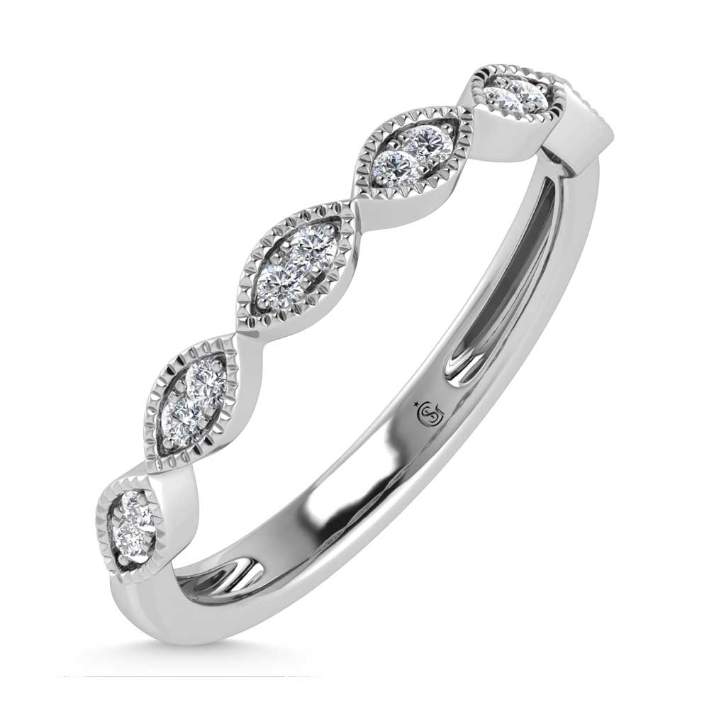 14K White Gold Lab Grown Diamond 1/6 Ct.Tw. Stack Band