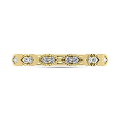 14K Yellow Gold Lab Grown Diamond 1/6 Ct.Tw. Stack Band