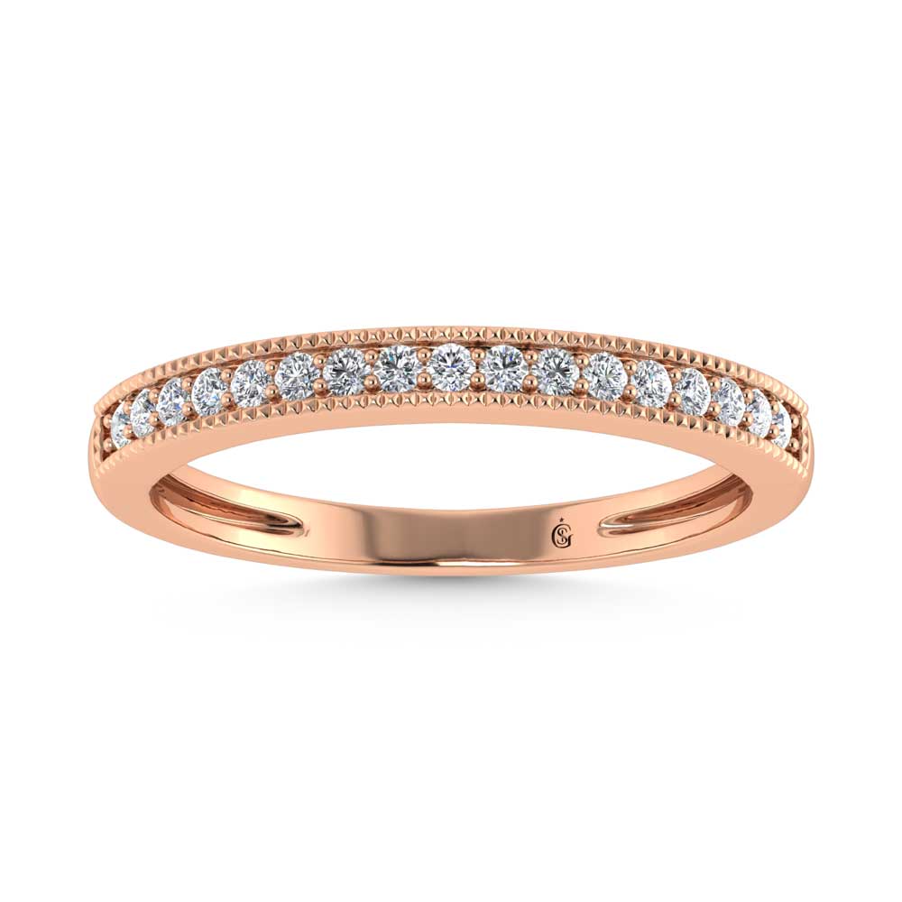 14K Rose Gold Lab Grown Diamond 1/6 Ct.Tw. Stack Band