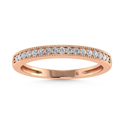 14K Rose Gold Lab Grown Diamond 1/6 Ct.Tw. Stack Band