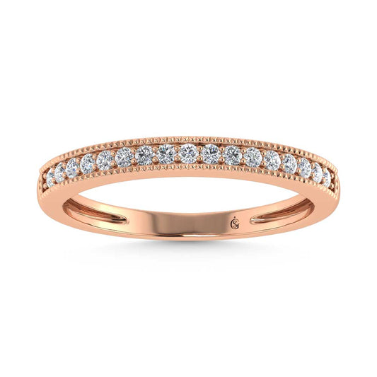14K Rose Gold Lab Grown Diamond 1/6 Ct.Tw. Stack Band