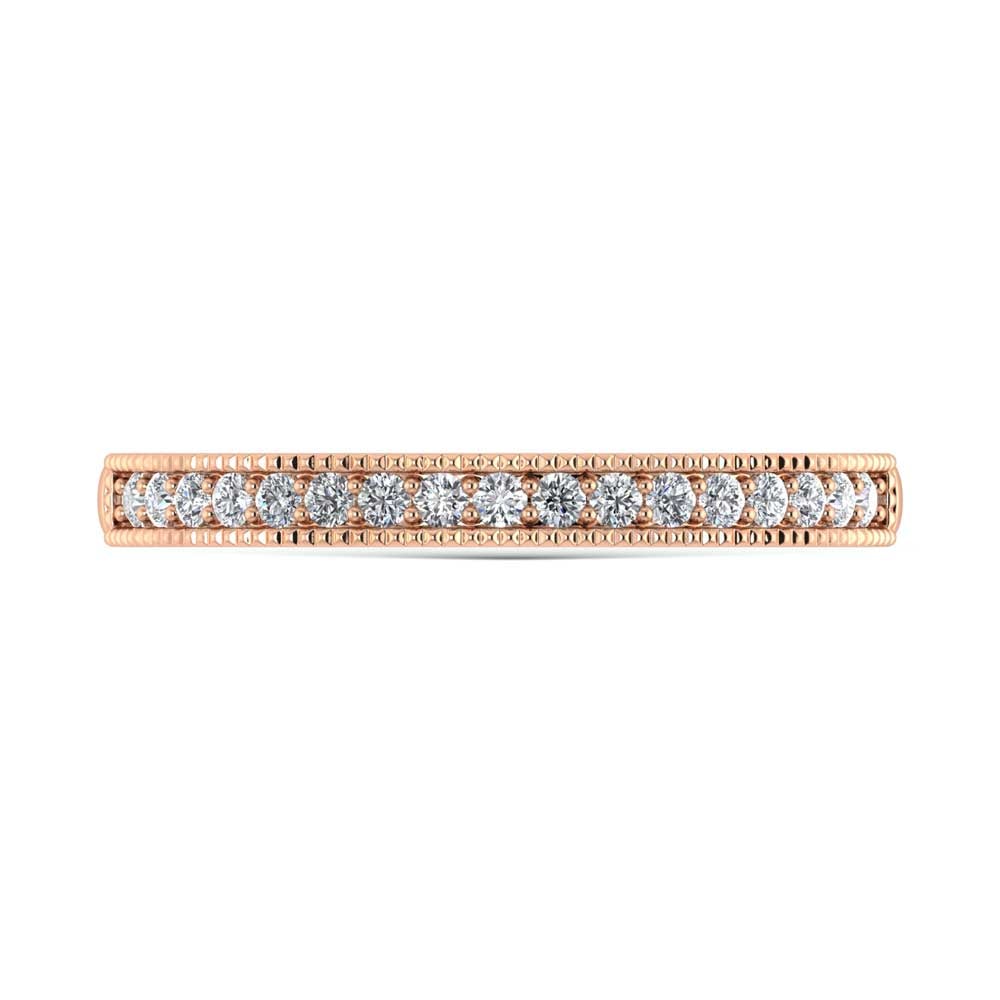 14K Rose Gold Lab Grown Diamond 1/6 Ct.Tw. Stack Band