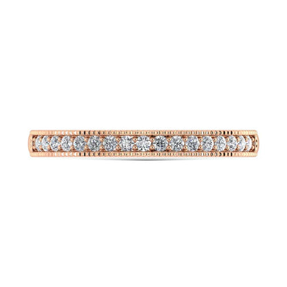 14K Rose Gold Lab Grown Diamond 1/6 Ct.Tw. Stack Band