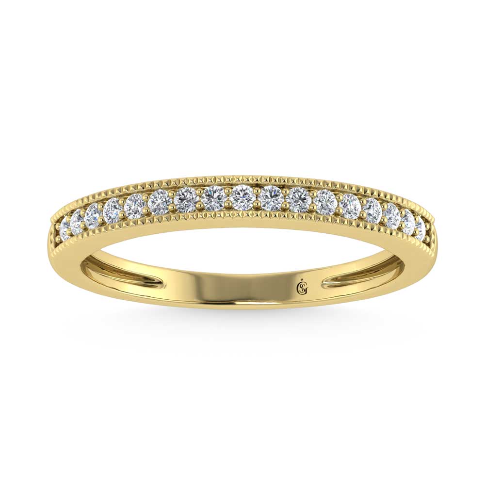 14K Yellow Gold Lab Grown Diamond 1/6 Ct.Tw. Stack Band