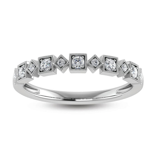 14K White Gold Lab Grown Diamond 1/8 Ct.Tw. Stackable Band