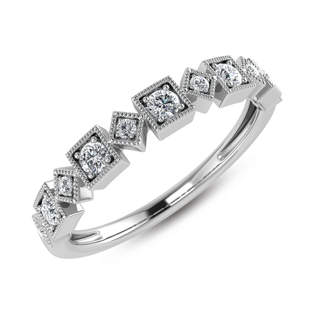 14K White Gold Lab Grown Diamond 1/8 Ct.Tw. Stackable Band