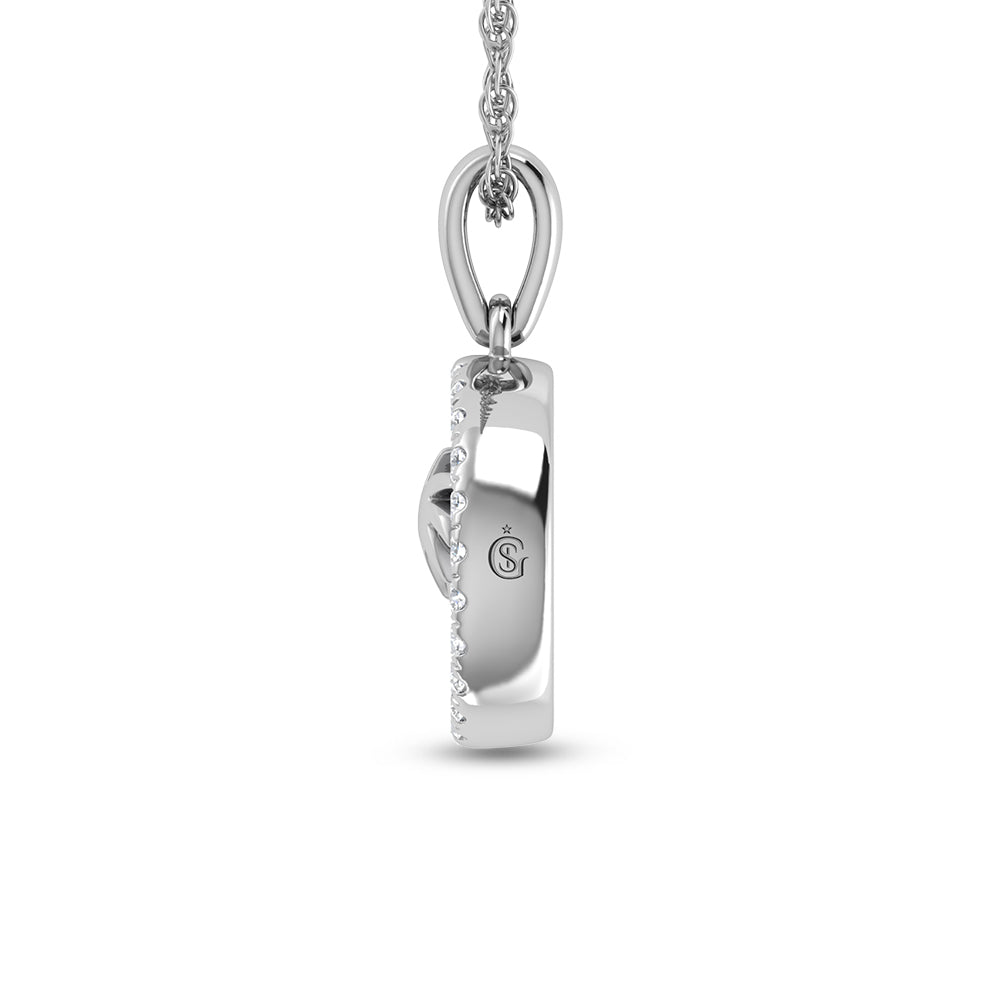 Sterling Silver 1/6 Ct.Tw. Lab Grown Diamond Sea Of Life palm Tree Pendant