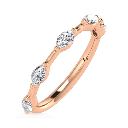 14K Rose Gold Lab Grown Diamond 1/3 Ct.Tw. Marquise Shape Stackable Band