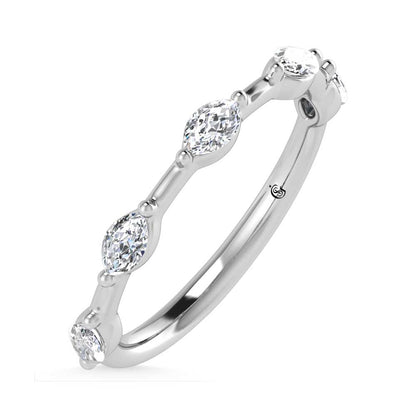 14K White Gold Lab Grown Diamond 1/3 Ct.Tw. Marquise Shape Stackable Band