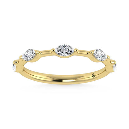 14K Yellow Gold Lab Grown Diamond 1/3 Ct.Tw. Marquise Shape Stackable Band