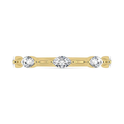 14K Yellow Gold Lab Grown Diamond 1/3 Ct.Tw. Marquise Shape Stackable Band