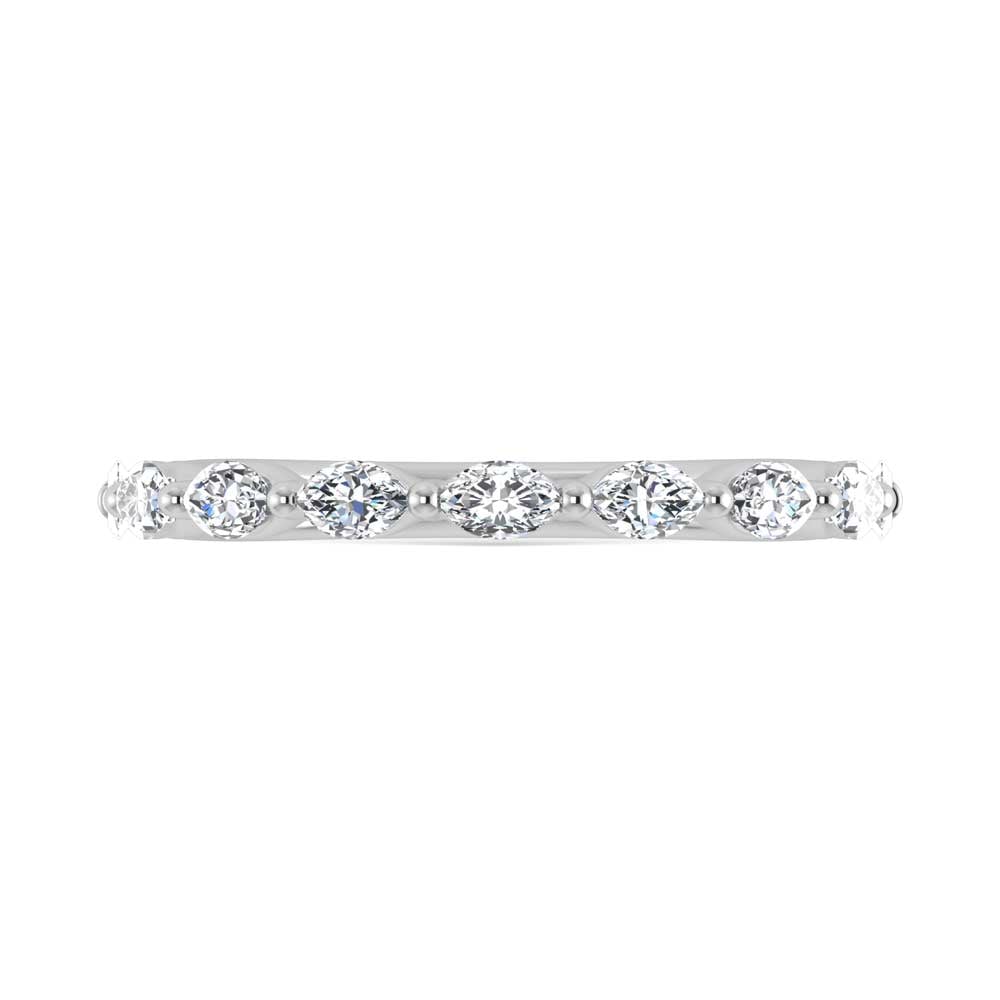 14K White Gold Lab Grown Diamond 1/3 Ct.Tw. Marquise Shape Stackable Band