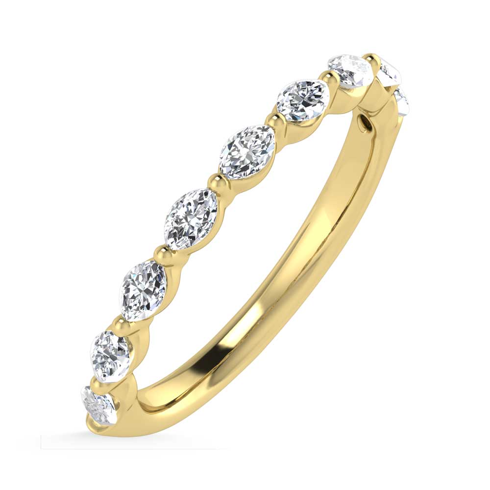 14K Yellow Gold Lab Grown Diamond 1/3 Ct.Tw. Marquise Shape Stackable Band