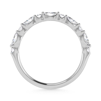 14K White Gold Lab Grown Diamond 1/4 Ct.Tw. Marquise and Round Stackable Band