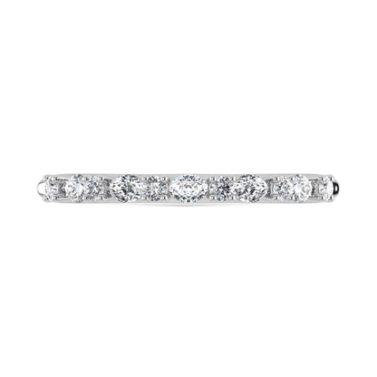 14K White Gold Lab Grown Diamond 5/8 Ct.Tw. Marquise and Round Stackable Band