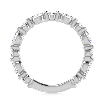14K White Gold Lab Grown Diamond 1 Ct.Tw. Marquise and Round Stackable Band
