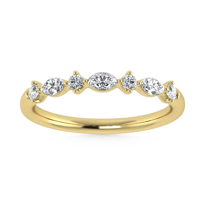 14K Yellow Gold Lab Grown Diamond 1/4 Ct.Tw. Stackable Band