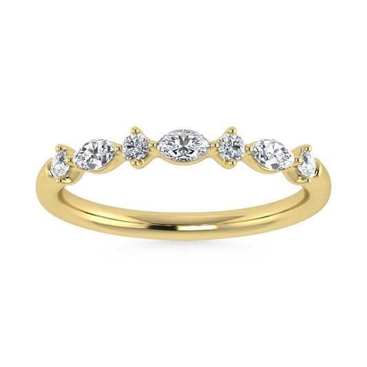 14K Yellow Gold Lab Grown Diamond 1/4 Ct.Tw. Stackable Band