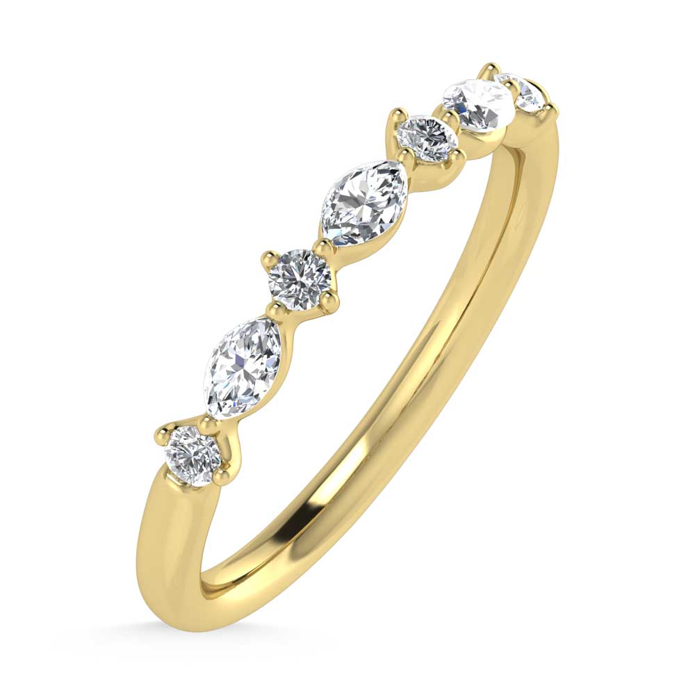 14K Yellow Gold Lab Grown Diamond 1/4 Ct.Tw. Stackable Band
