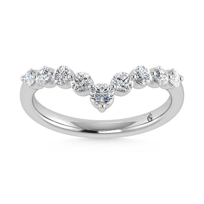 14K White Gold Lab Grown Diamond 3/8 Ct.Tw. Chevron Band