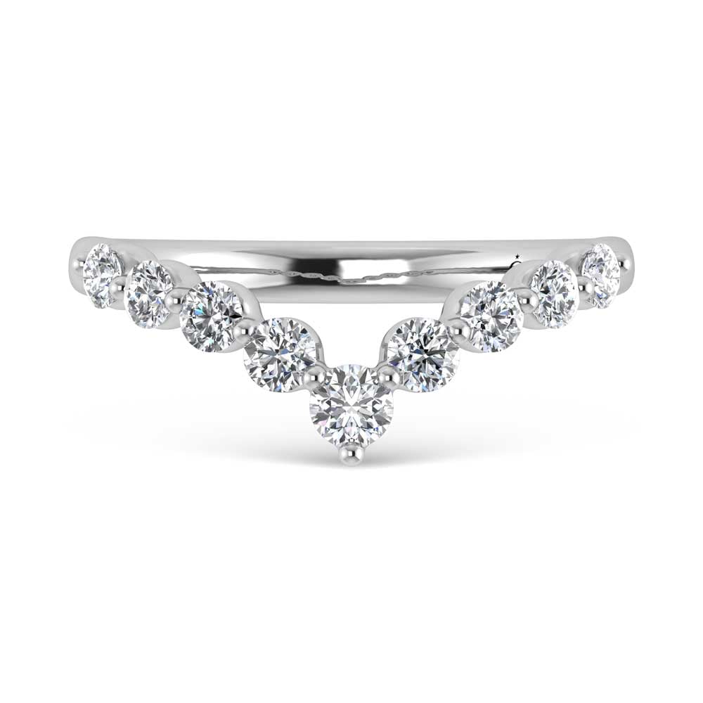 14K White Gold Lab Grown Diamond 3/8 Ct.Tw. Chevron Band