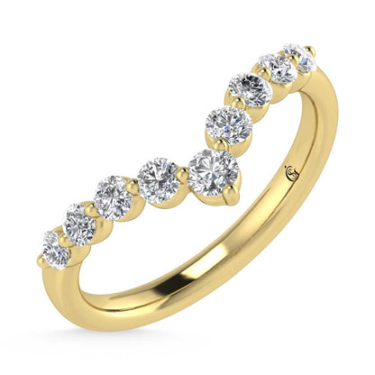 14K Yellow Gold Lab Grown Diamond 3/8 Ct.Tw. Chevron Band