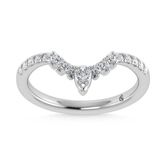 14K White Gold 1/3 Ct.Tw. Lab Grown Diamond Chevron Band