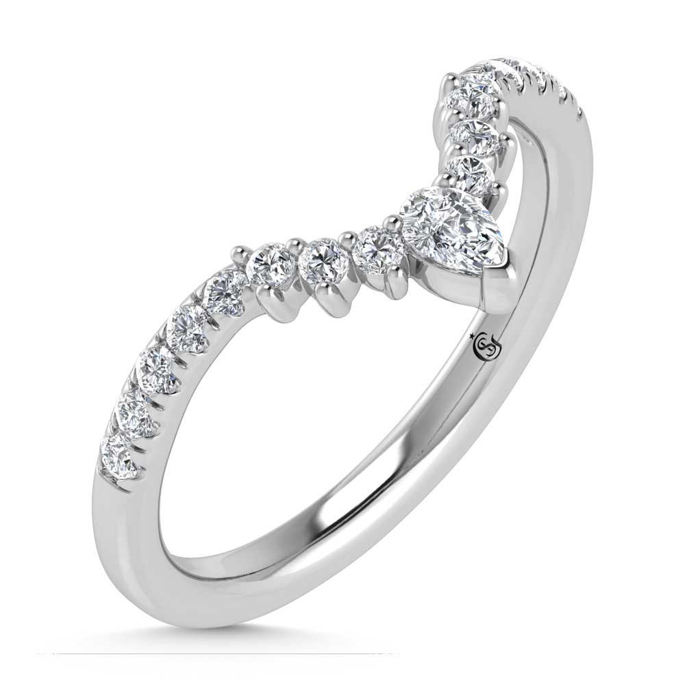 14K White Gold 1/3 Ct.Tw. Lab Grown Diamond Chevron Band