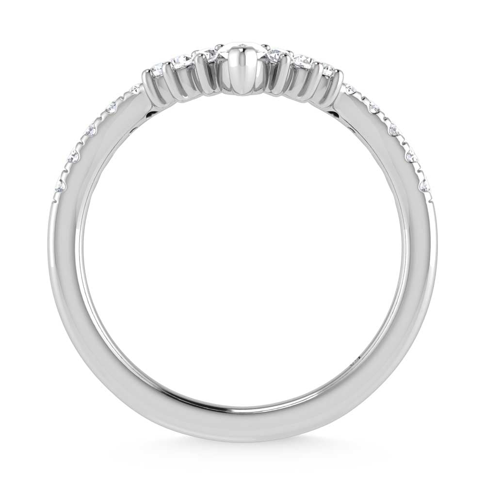 14K White Gold 1/3 Ct.Tw. Lab Grown Diamond Chevron Band