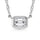 14K White Gold Lab Grown Diamond 1/2 Ct.Tw. Emerald Shape Solitaire Necklace - 16 inches