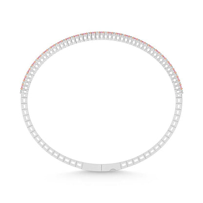 14K White Gold 1 Ct.Tw. Alternate white and Pink Lab Grown Diamond Bangle