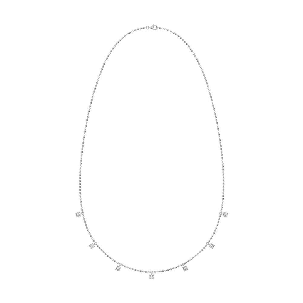14K White Gold Lab Grown Diamond 1/2 Ct.Tw. 7 Stone Necklace