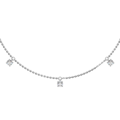 14K White Gold Lab Grown Diamond 1 Ct.Tw. 7 Stone Necklace