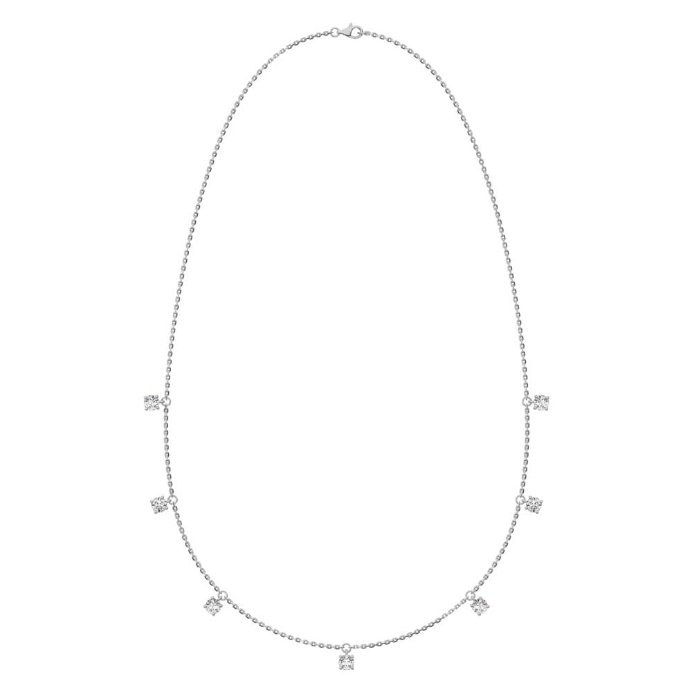 14K White Gold Lab Grown Diamond 1 Ct.Tw. 7 Stone Necklace