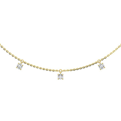 14K Yellow Gold Lab Grown Diamond 1/8 Ct.Tw. 7 Stone Necklace