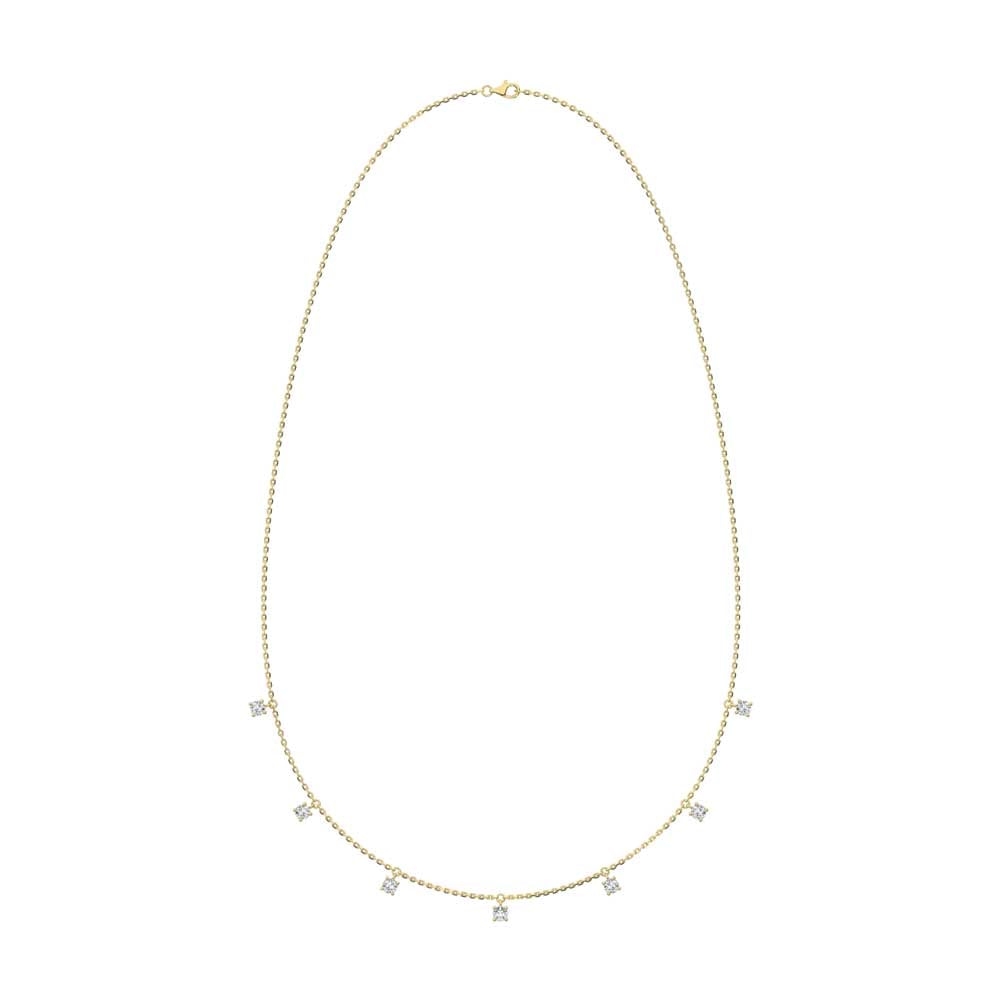 14K Yellow Gold Lab Grown Diamond 1/8 Ct.Tw. 7 Stone Necklace