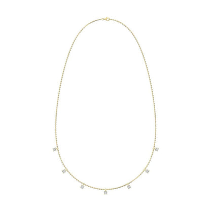 14K Yellow Gold Lab Grown Diamond 1/8 Ct.Tw. 7 Stone Necklace