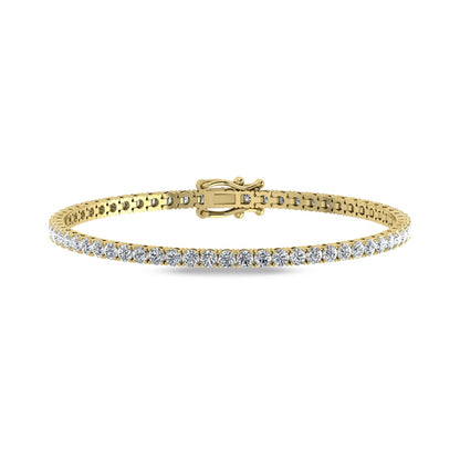 14K Yellow Gold Lab Grown Diamond 3 Ct.Tw. Tennies Bracelet